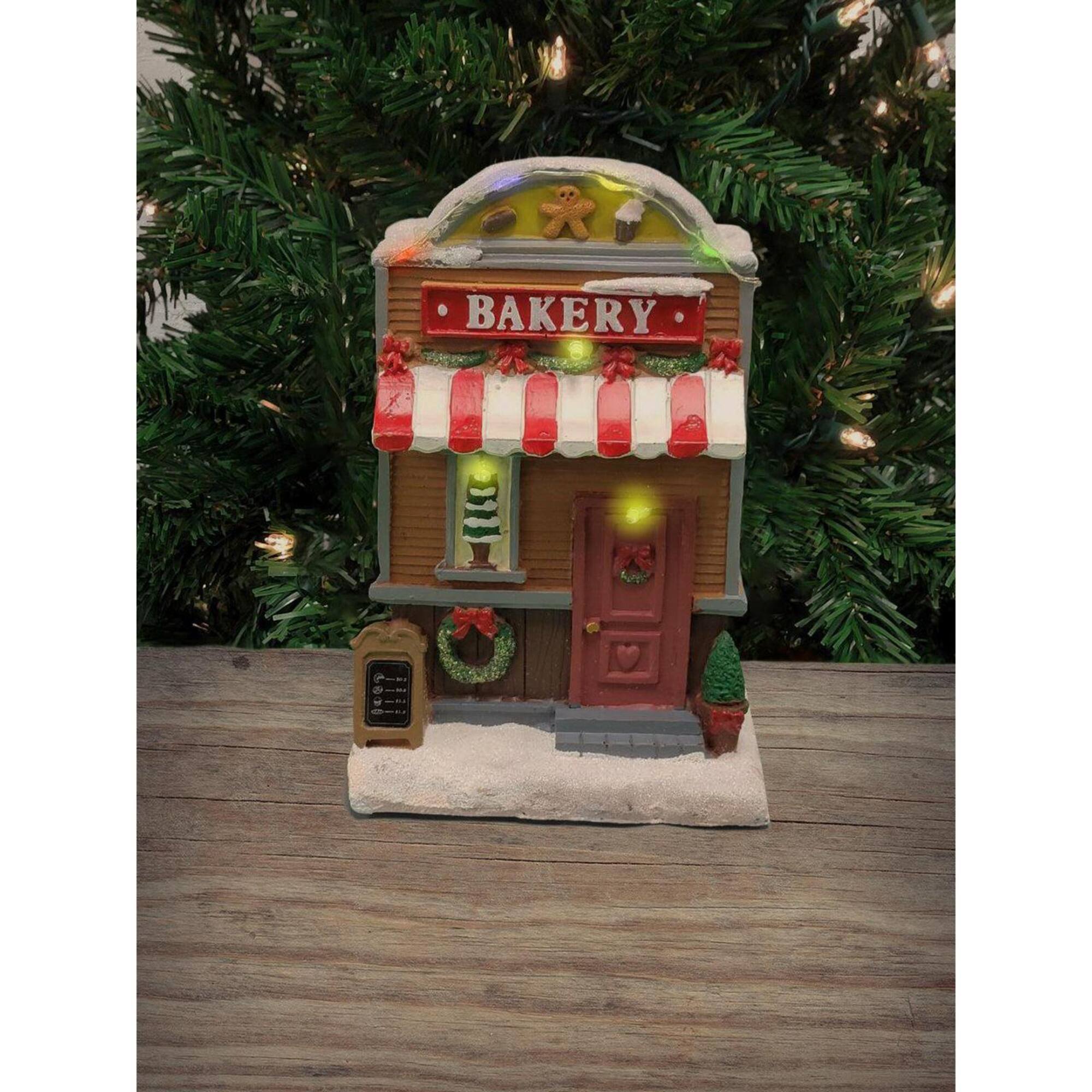 12" Christmas Village Bakery with LED Lights